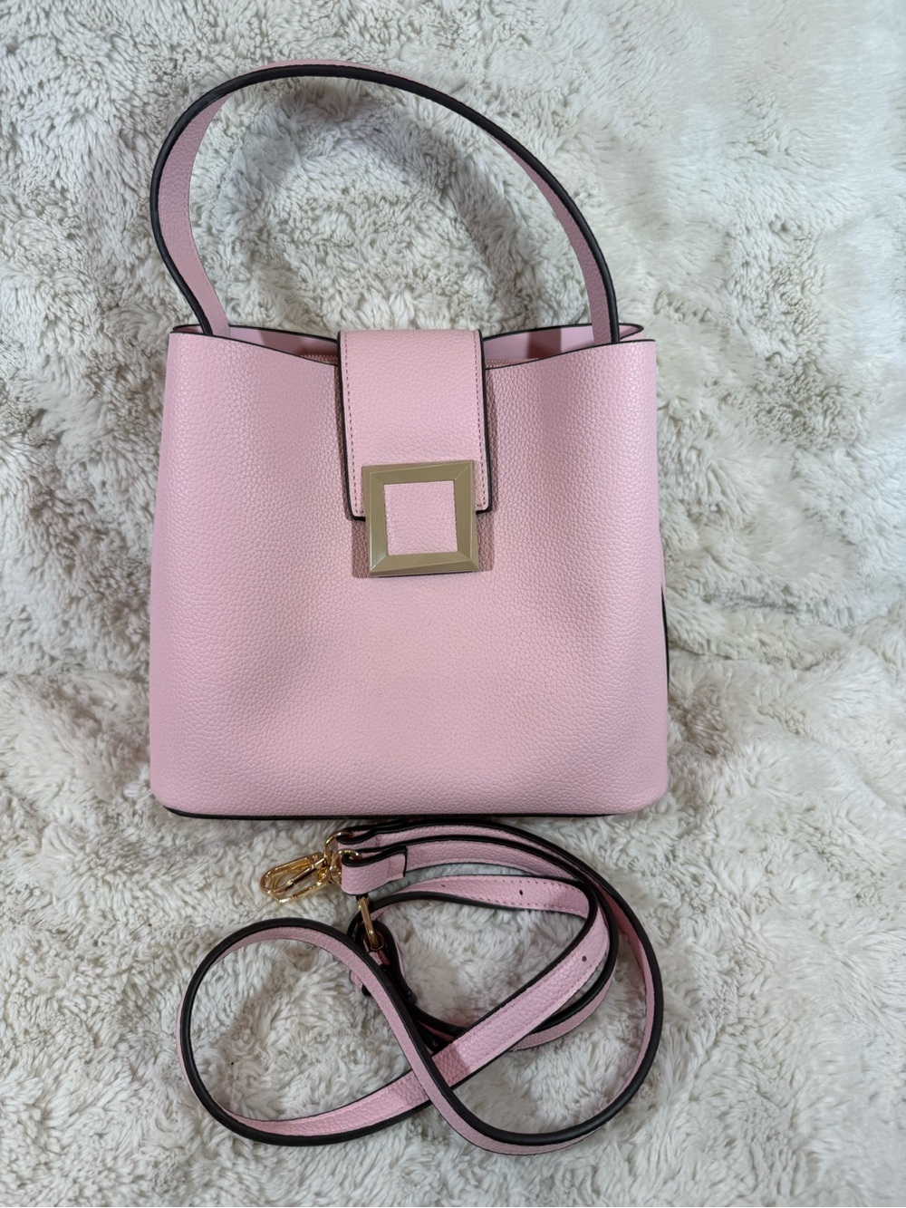 Pink Women's Top-Handle Satchel with Gold Accent